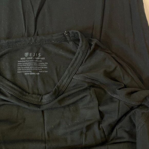 EJIS Men's Crew Neck Micro Modal Sweat Proof Black Undershirt - Size Large - Picture 5 of 5